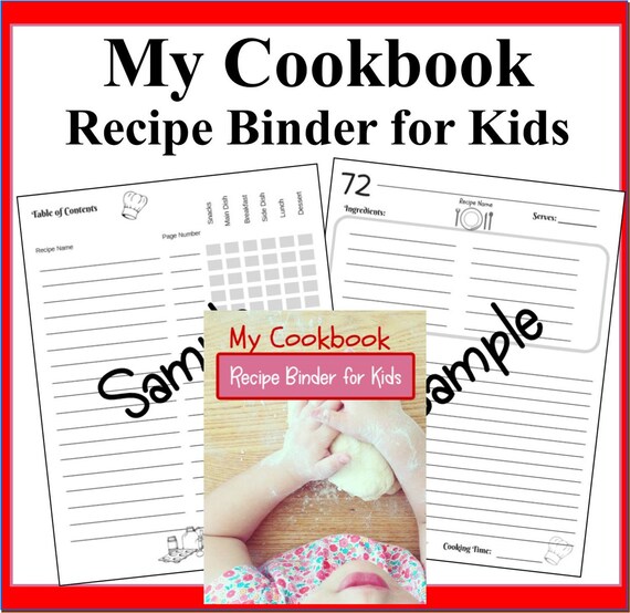 My Cookbook Recipe Binder For Kids Collect 100 Recipes Plus Etsy