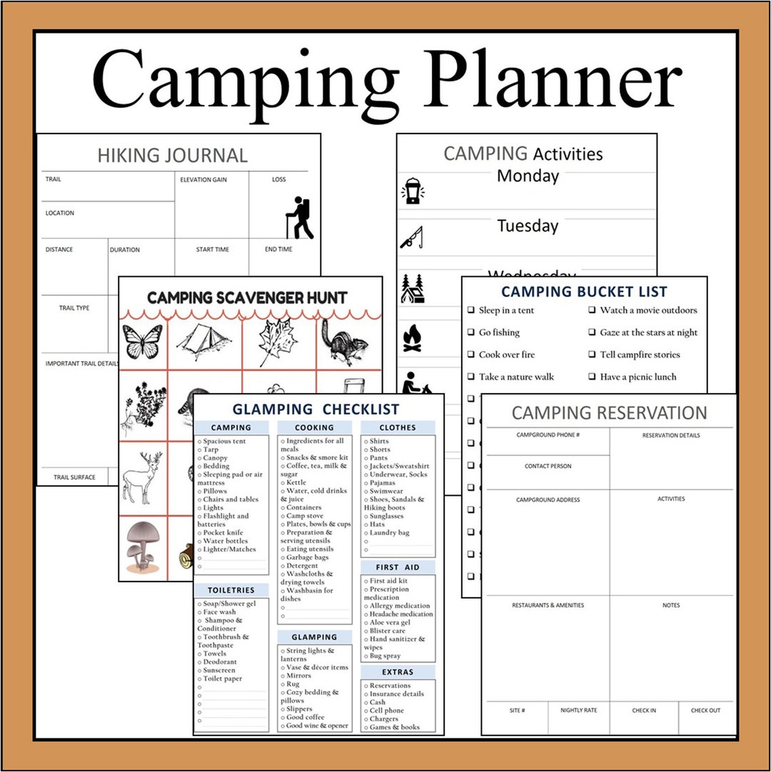 Camping Planner-the Ultimate Camping Binder, Outdoors Trip Organizer ...