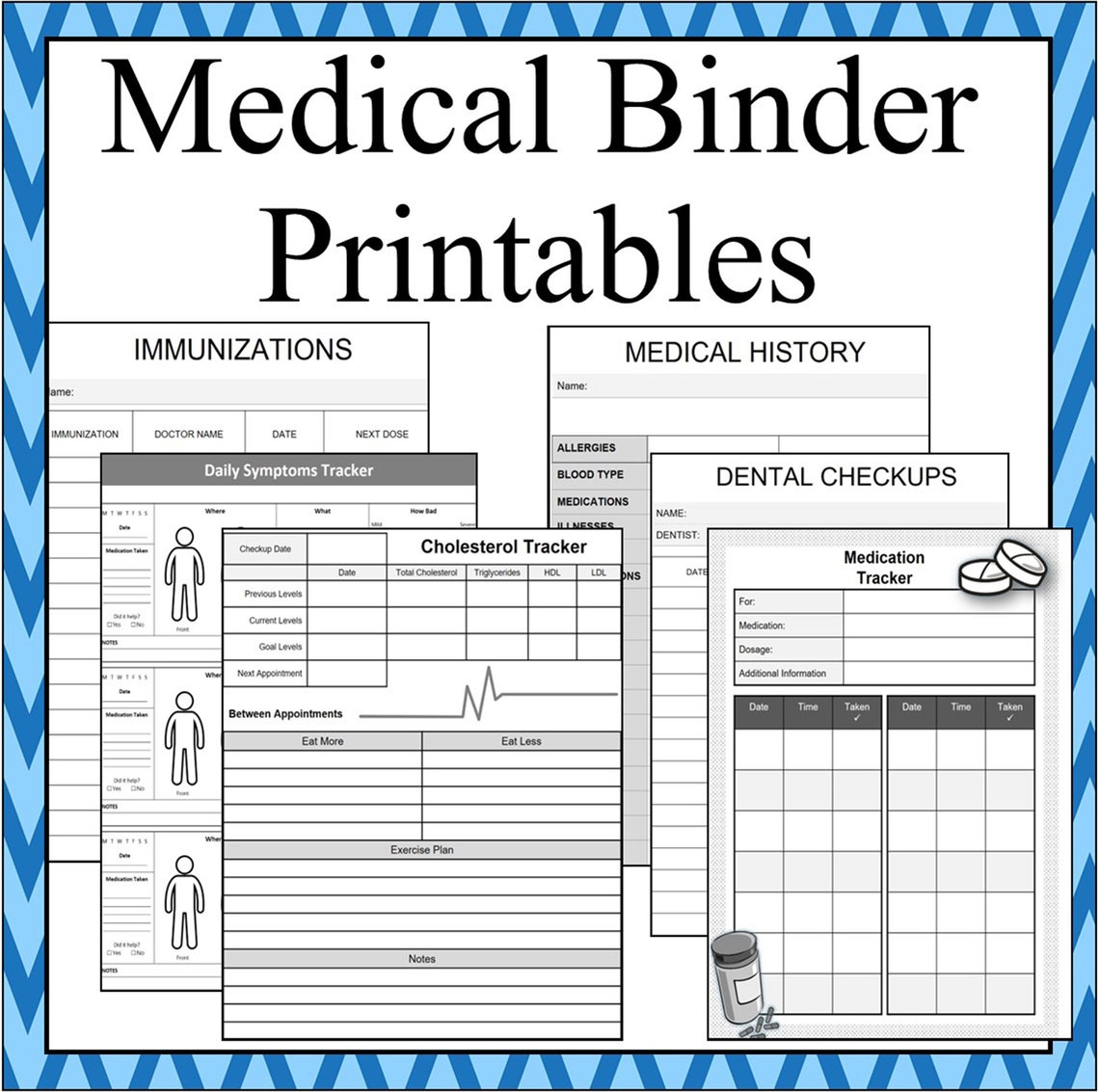 Medical Binder Printables Health and Wellness Sheets-medical Printables ...
