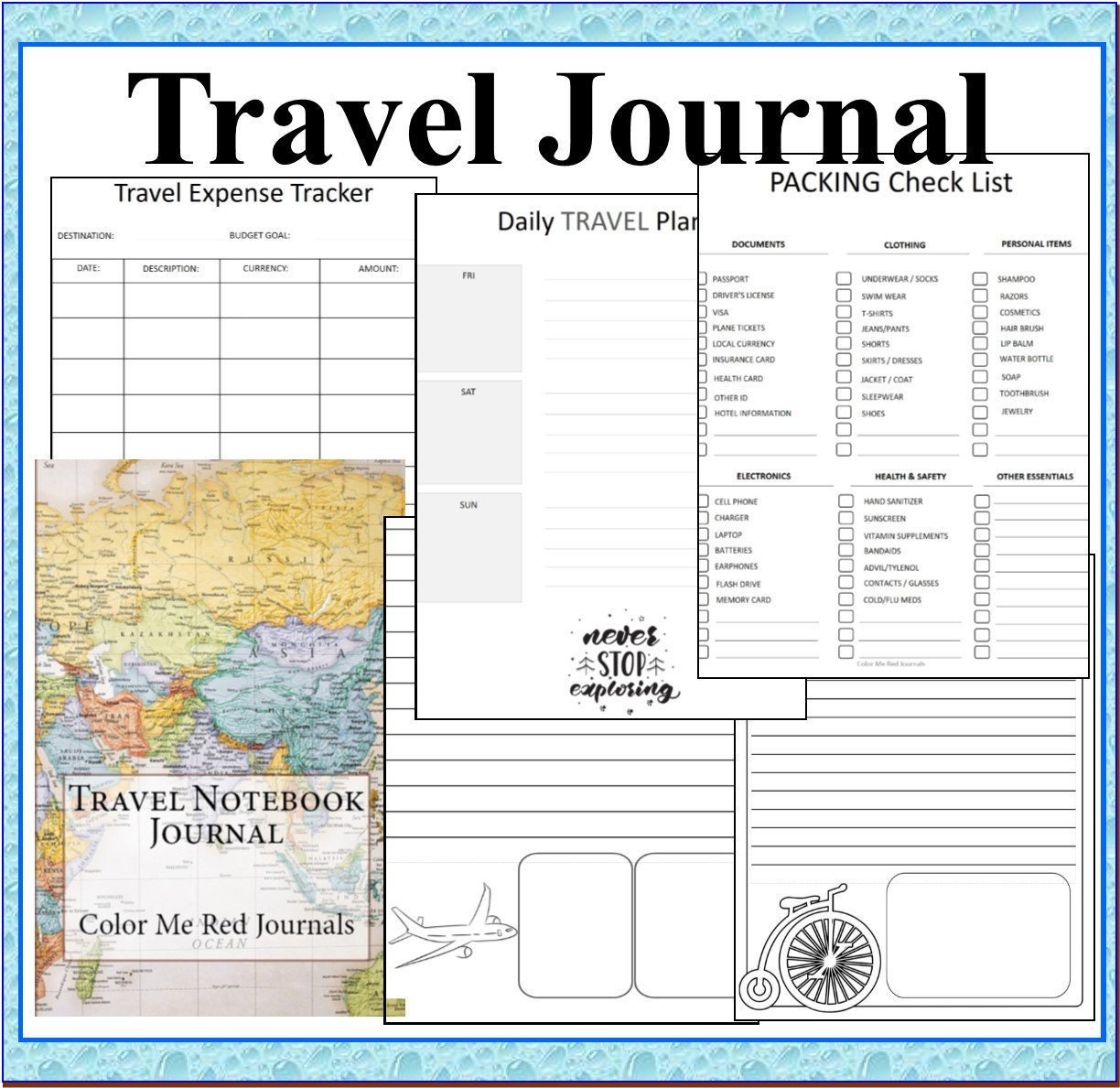 Travel Journal BinderTravel Planning Pages Expense Tracker Etsy