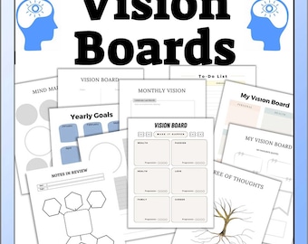 Diario de tablero de visión: Planificador de metas (Descarga digital)