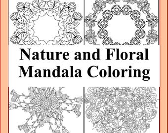 Nature and Floral Mandalas Coloring Book – 50 Beautifully Detailed Coloring Pages