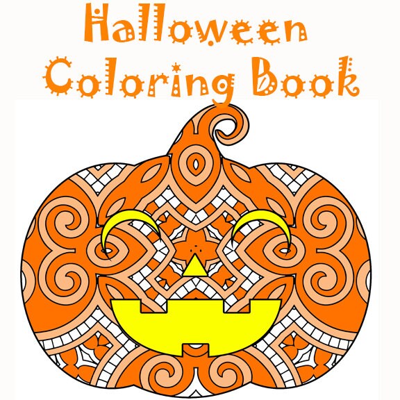 Halloween Coloring Book- Pumpkins, Bats, Ghosts and Witches Halloween Coloring Pages- Mandala Style Coloring Printables