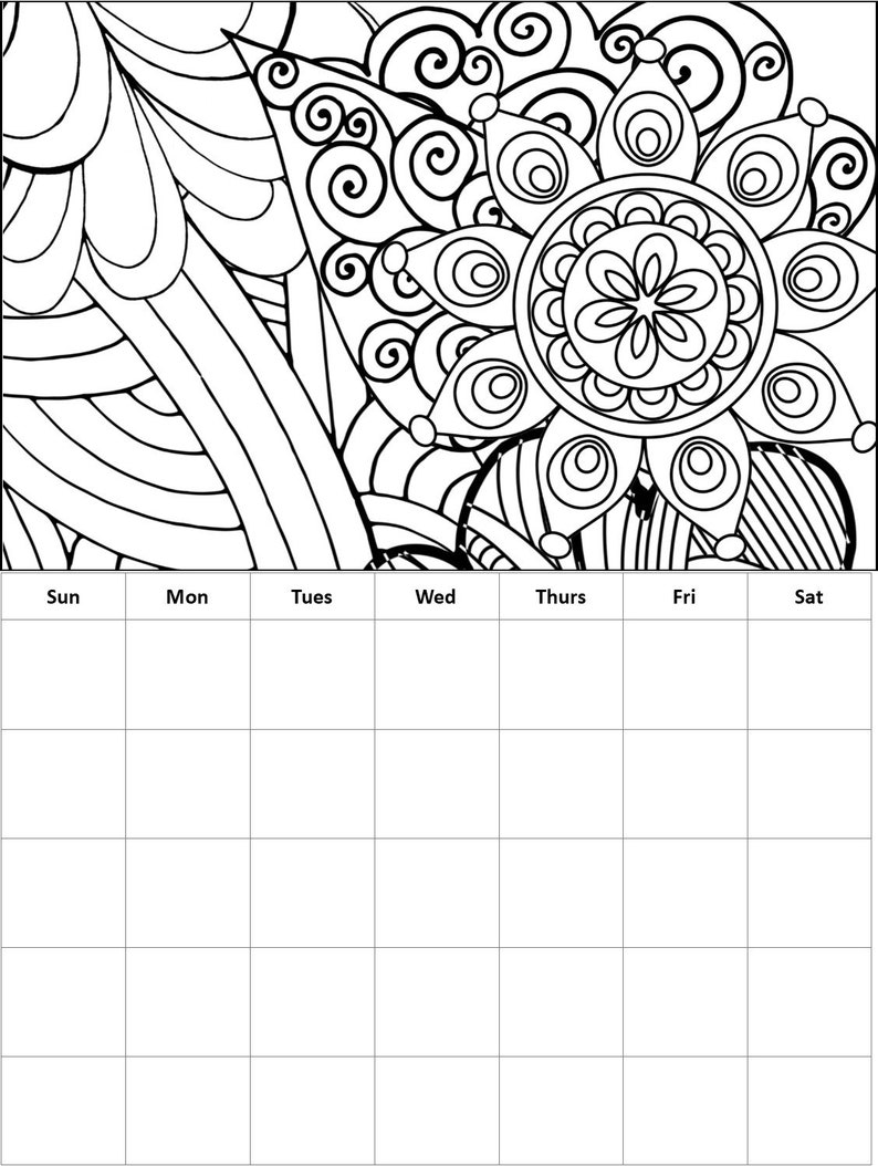 Monthly Coloring Calendars 12 Coloring Calendar Pages, Months Are Not