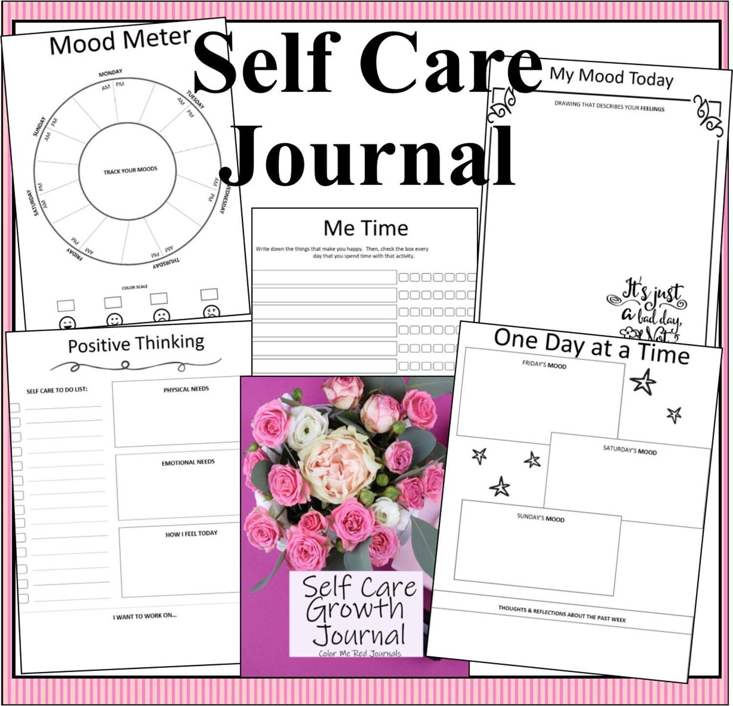 Self Care Reflection Journal 8 Weeks Of Making Positive Etsy