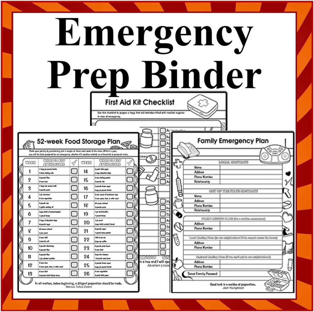 Emergency Preparedness Binder Grab and Go Binder Emergency Prep ...