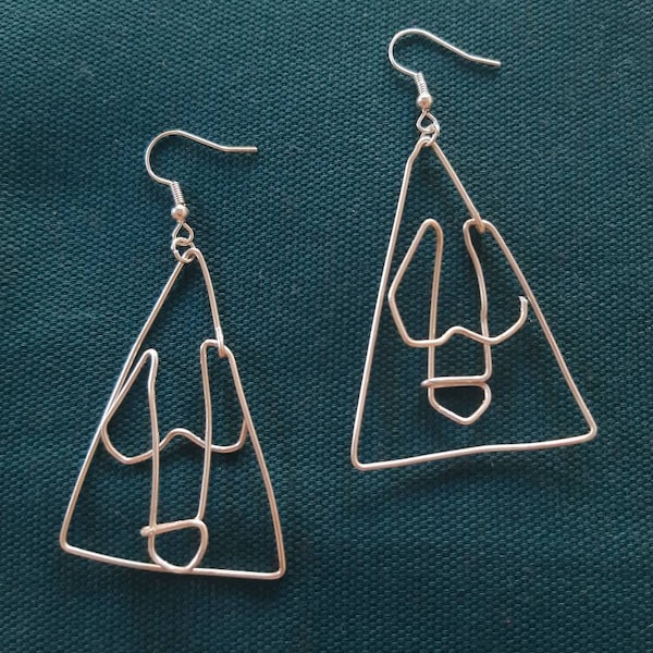 Penis phallic shape handmade wire dick earrings gay lgbtq