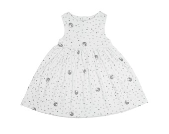 Button Back Dress in Night Sky