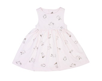 Button Back Dress in Forest Friends