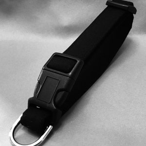 Bayou Angel Basic Black Dog Collar with Optional, Detachable Bow/Bow Tie, Basic Black Leash with brass or nickel snap hook, Kona cotton image 3