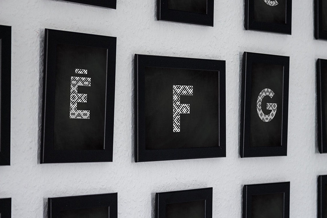 Latvian Alphabet Letters in Traditional Latvian Ornament - Etsy