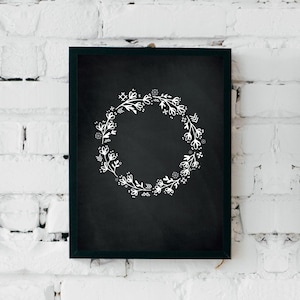 Latvian Baltics Pagan symbol wreath - Ethnographic Symbols matte black and white poster - Melbalts plakāts Latvju zīmju vainags