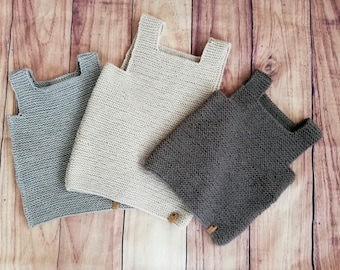 handgestricktes Hustenleibchen Pullunder Merino Wolle  Strickweste für Baby Kinder alle Größen 48 Farben