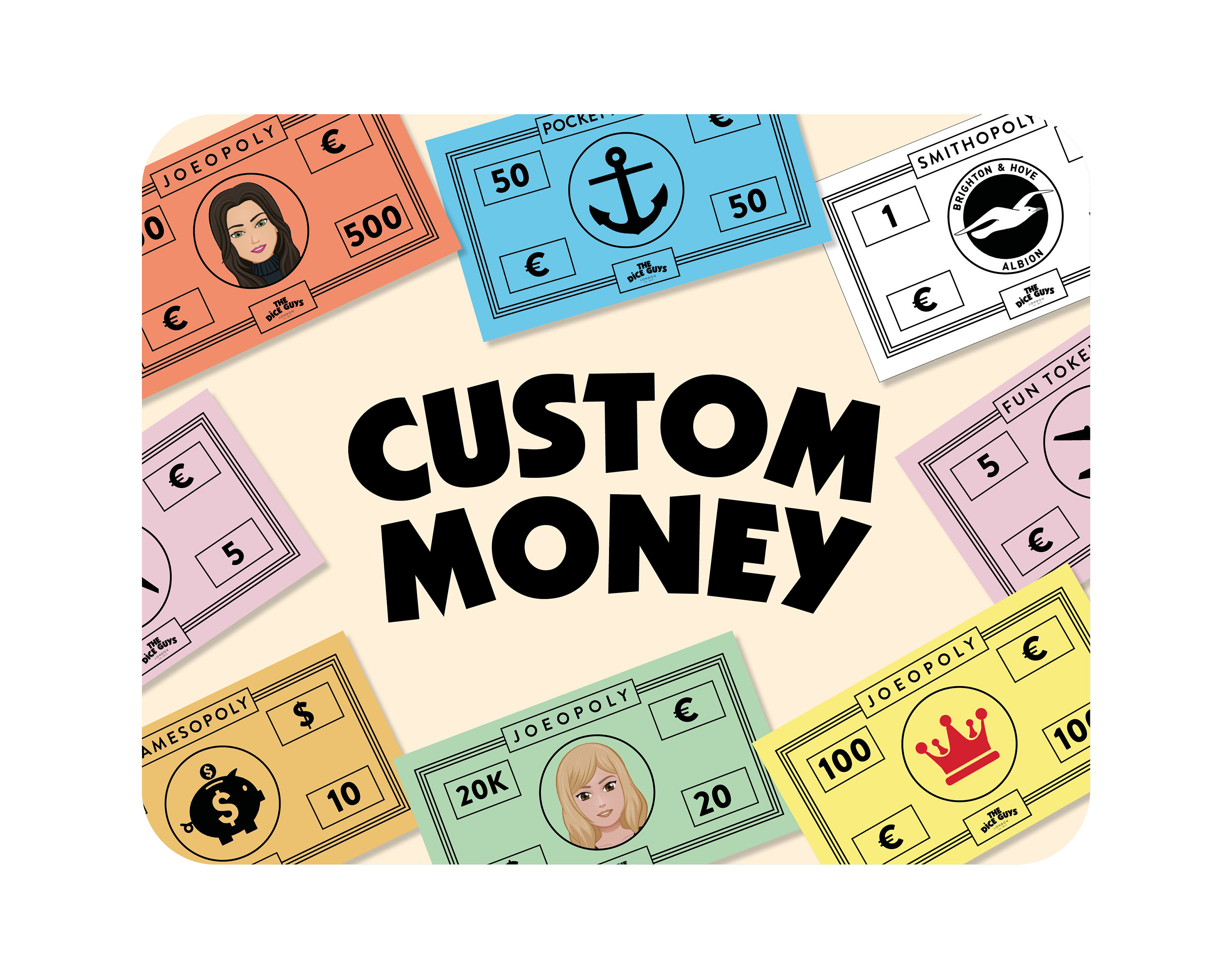 Custom Printed Board Game Money Etsy UK