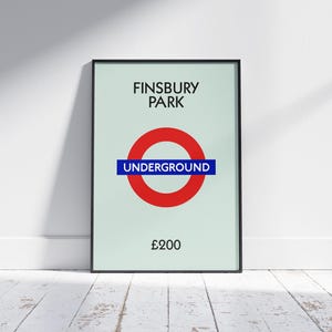 Personalised Monopoly Train Station Print / Underground Poster