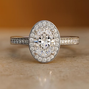 3 CT Oval LAB Diamond Engagement Ring | Lab Grown Diamond Ring | Oval Engagement Ring | Halo Ring Style  | IGI Diamond Lab Ring