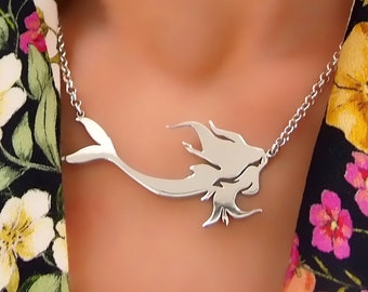 Sterling Silver Mermaid Necklace: Handmade Ocean Jewelry