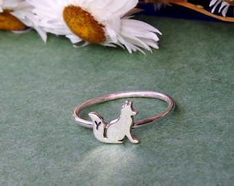 Bague renard en argent sterling faite main : cadeau de bijoux animaux