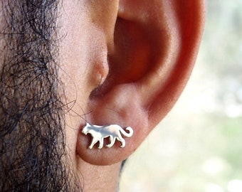 Pendientes de pantera.Pendientes para hombre.Pendientes de hombre.Tigre.Joyería de pantera.Leopardo.Joyería para hombre.Leona.Pendientes de gato.Gato salvaje.Cougar.Cheetah