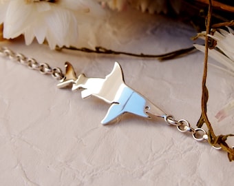 Handmade Sterling Silver Shark Bracelet: Sea Jewelry Gift