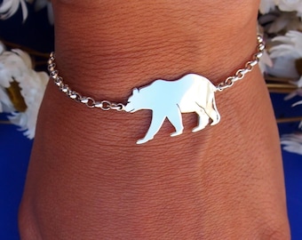 Discover Sterling Silver Mama Bear Bracelet, Perfect Mother&#39;s Day Gift. Adorned with Mother Bear Charm, Cub Jewelry, and Polar Bear Anklet
