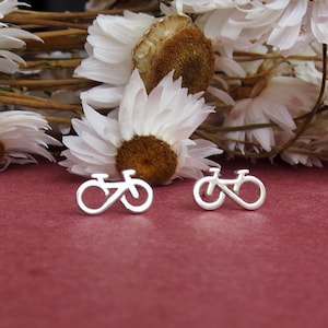 Bike earrings.Infinite earrings.Cycling.Bike gift.Infinity jewelry.Sport gift.Cyclist.Athlete.Sportswoman.Rider.Triathlon. Bicycle image 1