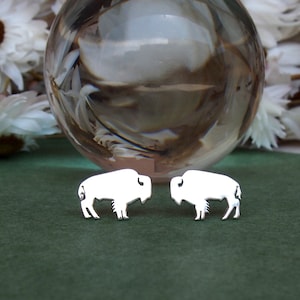 Buffalo.Men stud earrings.Sterling silver men.Bison.Wyoming.Gifts for men.Viking jewelry.Cowboy.Man jewelry.Mens gift.Rustic jewelry.Studs