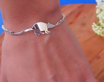 Pulsera de rata.Plata de ley.Tobillera de rata.Año de la rata.Regalo de rata.Regalo de año nuevo.Joyas de ratón.Regalo de año nuevo.Éxito. Poder. Fortuna. Zodíaco