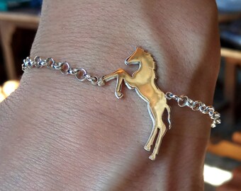 Sterling Silver Horse Bracelet or Anklet: Handmade Equestrian Jewelry