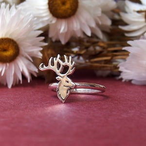 Deer.Stacking ring.Deer jewelry.Deer gift.Deer ring.Fawn.Stag.Country jewelry.Forest.Britain jewelry.Anniversary gift.American jewelry