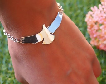 Pulsera águila. Águila plateada. Tobillera águila. Halcón. Halcón. Pulsera pájaro. Joyas de aves. Pulsera para hombre. Explorador de águila. Joyas de alas. regalo de los hombres
