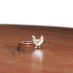 Chicken family.Sterling silver ring.Hen.Rooster.Chick.Egg.Stacking ring.Farm.Family gift.Mother gift.Chicken.Child ring.Mother and children