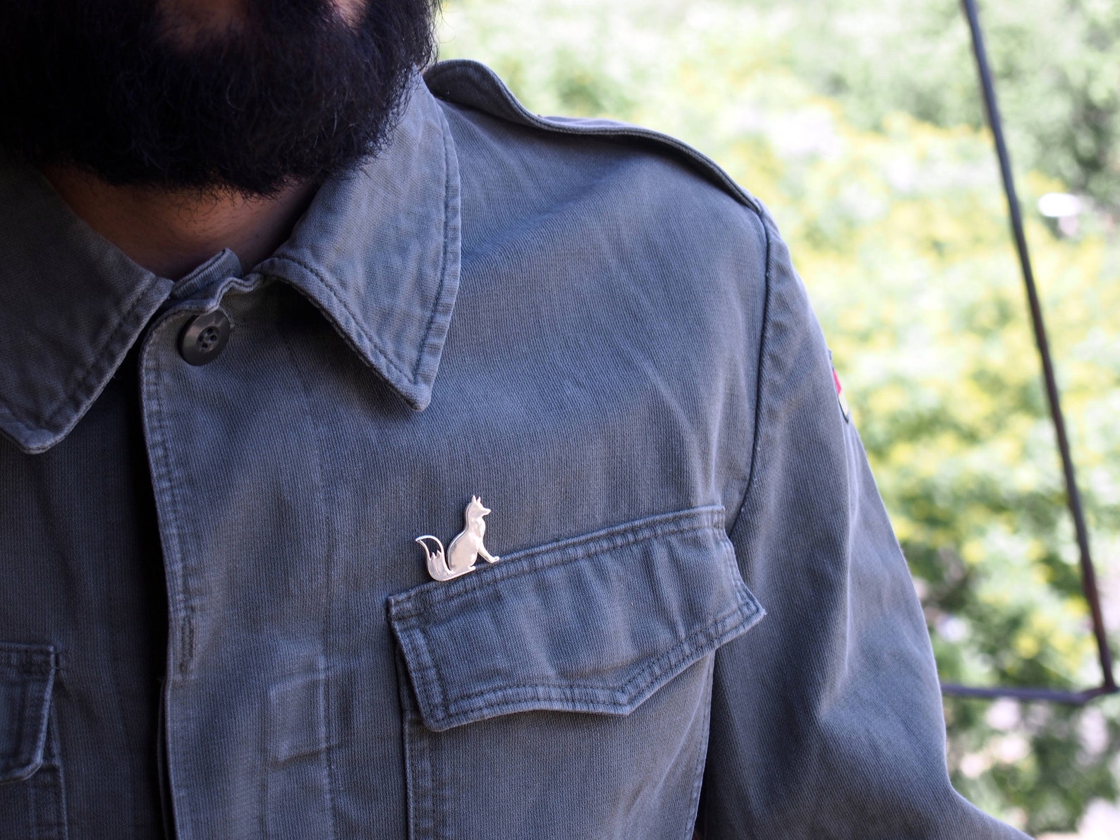 Fox Lapel Pin.fox Brooch.sterling Silver Fox.fox Jewelry.fox Etsy