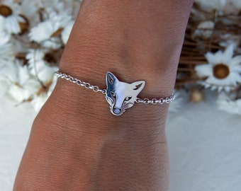 Fox Bracelet, Sterling Silver Fox, Fox Anklet, Foxy, Jackal
