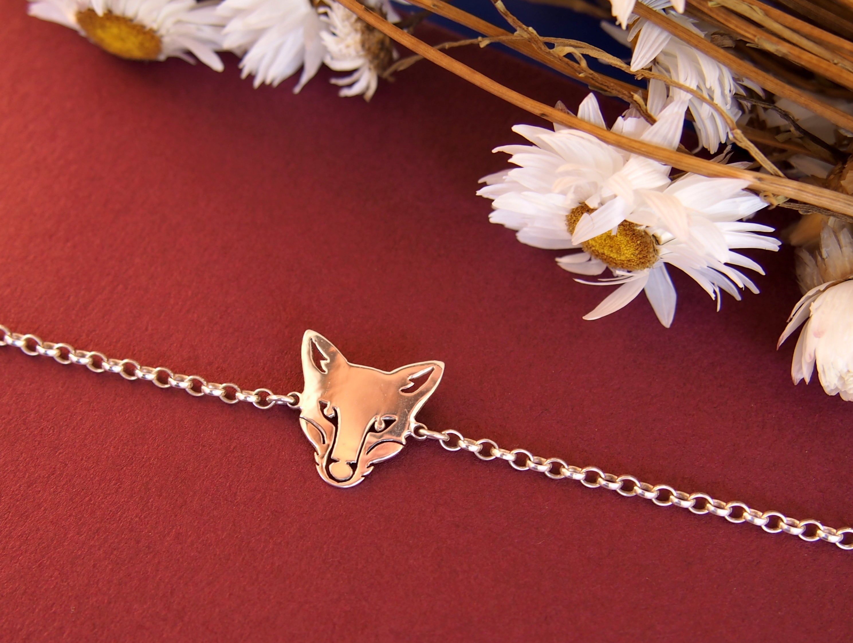Fox Bracelet, Sterling Silver Fox, Fox Anklet, Foxy, Jackal