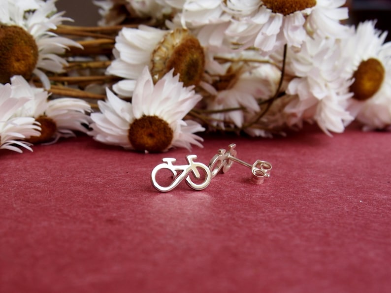 Bike earrings.Infinite earrings.Cycling.Bike gift.Infinity jewelry.Sport gift.Cyclist.Athlete.Sportswoman.Rider.Triathlon. Bicycle image 4