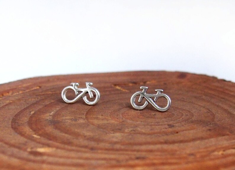 Bike earrings.Infinite earrings.Cycling.Bike gift.Infinity jewelry.Sport gift.Cyclist.Athlete.Sportswoman.Rider.Triathlon. Bicycle image 9