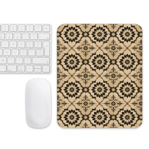 Ivory Mosaic Mouse Pad | Moroccan Tile Desk Mat | Mediterranean Mouse Pad | Elegant Office Accessory