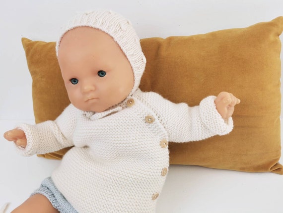 AUGUSTE Brassiere 1 mois mois laine et cachemire coloris gris perle Etsy France