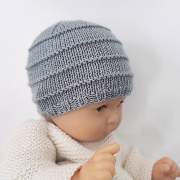 BORIS - Bonnet bébé laine/cachemire, tricoté main