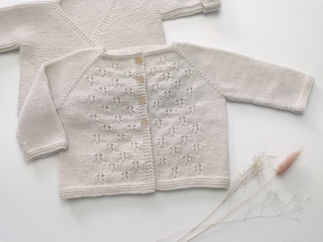 ALBA 100 Merino Wool Baby Cardigan Hand Knitted Etsy