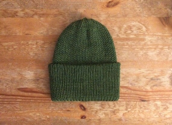 100% Wool Knit Hat Handmade Wool Beanie 