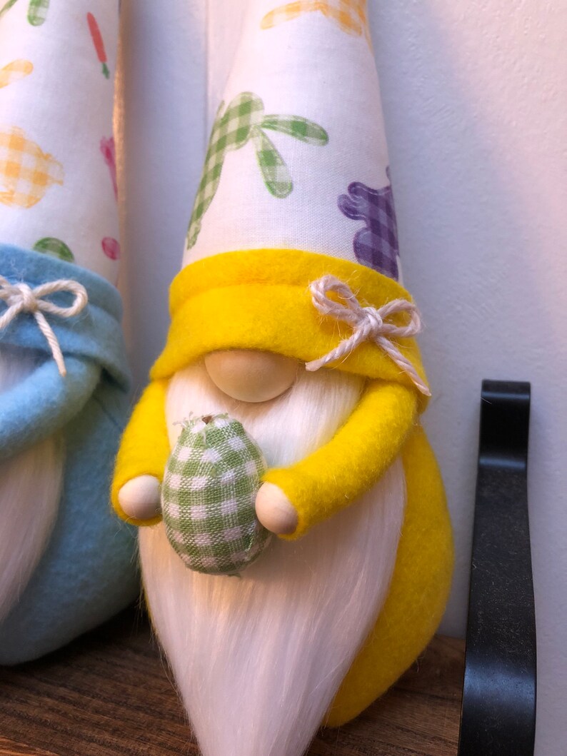 Easter Gnomes Gingham Bunny Print Gnome Easter Decor Easter Etsy
