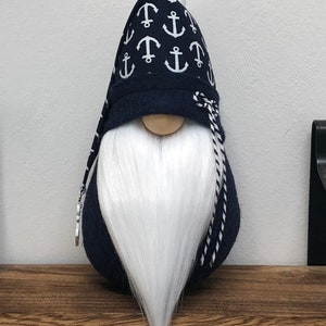 Nautical Gnome, Coastal Decor, Anchor Gnome, Sailor Gnome, Summer Gnome, Beach House Decor, Tiered Tray Decoration