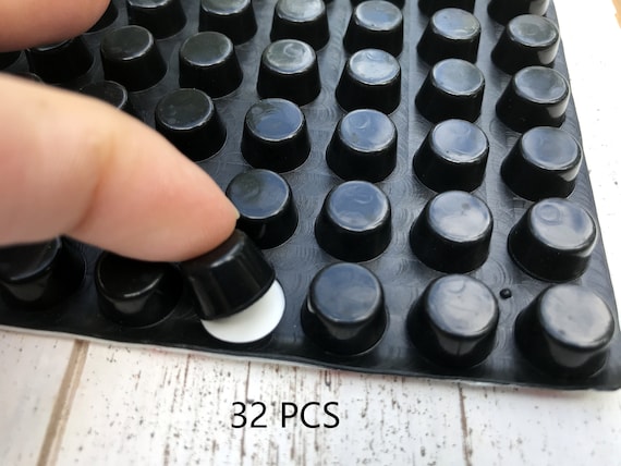 Self-Adhesive Non-Slip Buffer Damping Pad Black Rubber Round Mat Gasket - Foto 14