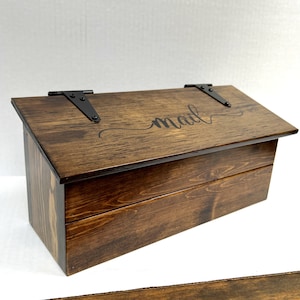 Rustic Farmhouse Wall Mount Mailbox - Handmade Pine Wood