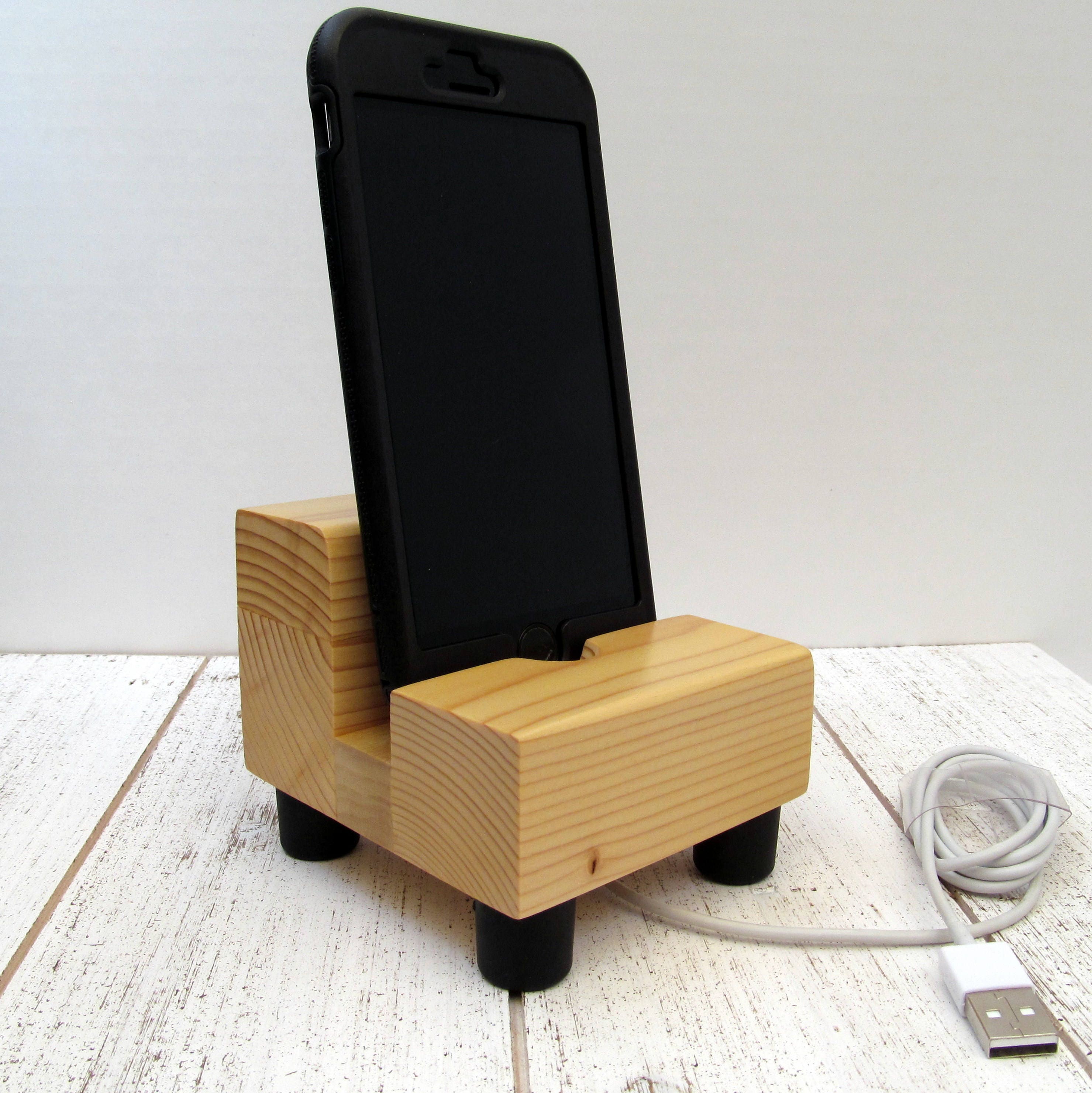 Iphone Stand Wood Wood Iphone Dock Universal Phone Stand, Wood