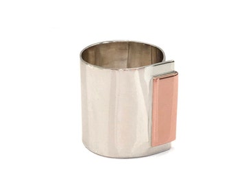 Pli25 _ Bague | Ring _ Argent sterling et cuivre | Sterling silver and copper _ Claudine Moncion Joaillière