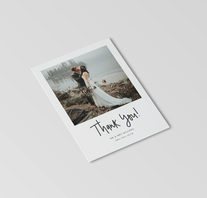 Thank You Card Wedding Engagement Personalised Image & Etsy UK