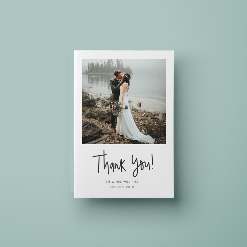 Thank You Card Wedding Engagement Personalised Image & Etsy UK